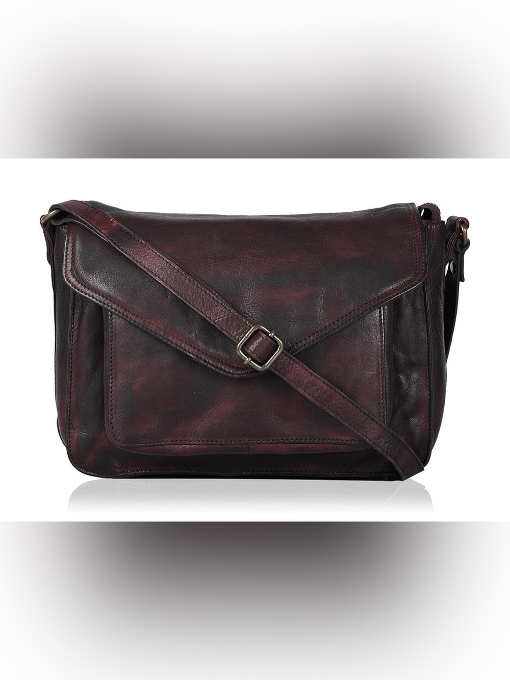 Real Leather Crossbody Messenger Bag